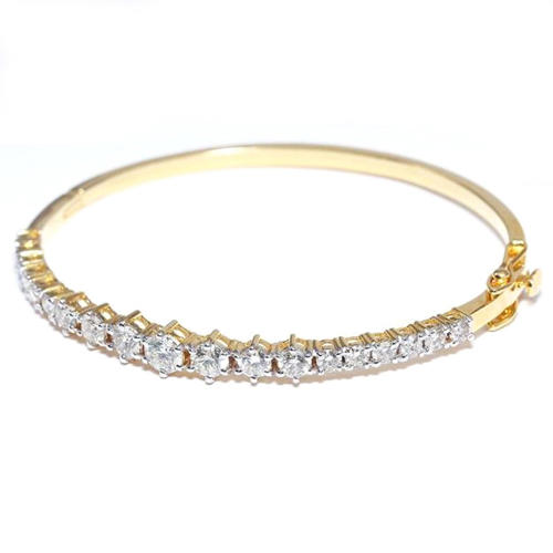 14 K Yellow Gold IGI Certified Solitaire Diamond Bracelet
