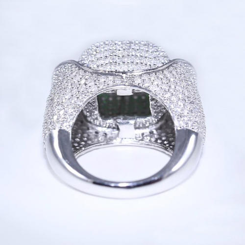 14 K White Gold Tsavorite Garnet (GRS) & Diamond Ring