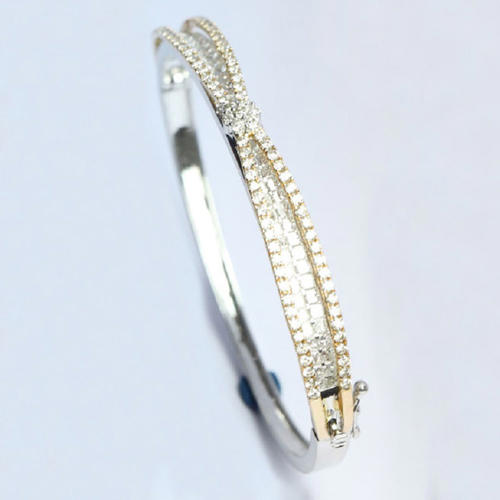 14 K / 585 White and Rose Gold Designer Diamond Bracelet