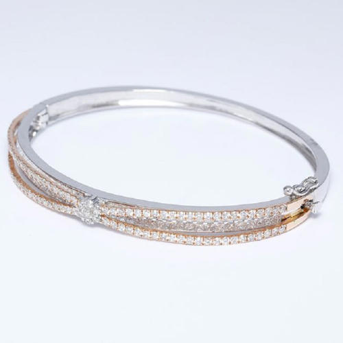 14 K / 585 White and Rose Gold Designer Diamond Bracelet