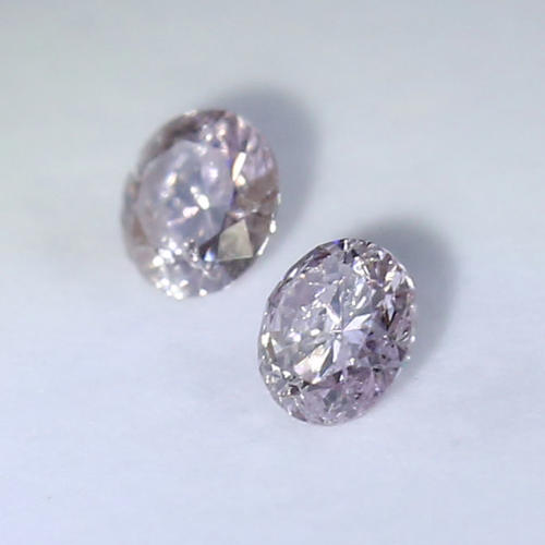 IGI Certified Diamonds Pair Pink Brown - I 2 UNTREATED