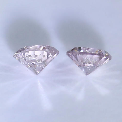 IGI Certified Diamonds Pair Pink Brown - I 2 UNTREATED