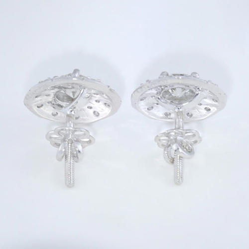 14 K / 585 White Gold Solitaire Diamond Earrings