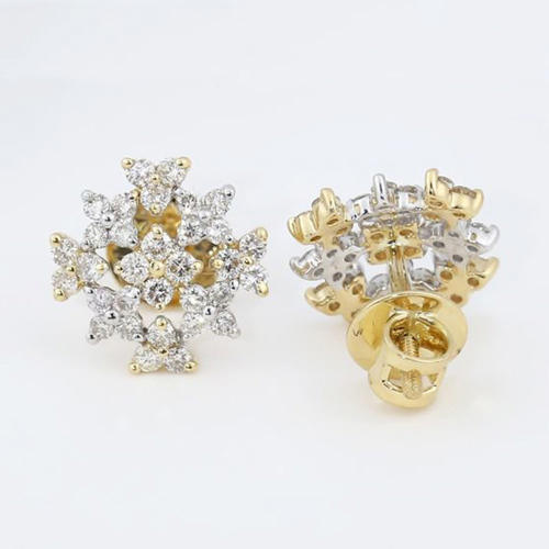 18K / 750 Yellow Gold IGI Certified Diamond Earrings