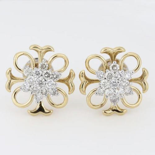 18 K /750 Yellow Gold IGI Certified Diamond Earrings