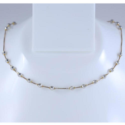 18 K/ 750 Hallmarked Rose & White Gold Chain Necklace