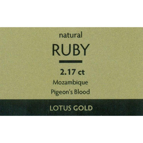 LOTUS Certified 2.17 ct. Untreated Pigeon's Blood Ruby