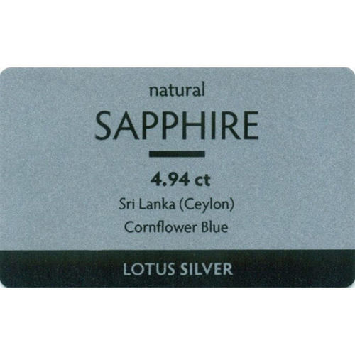 LOTUS Certified 4.94 ct. Cornflower Blue Sapphire - SRI LANKA
