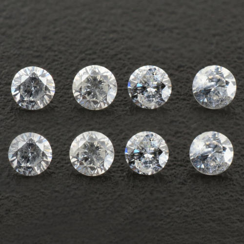 Set of 8 - 0.32 ct. Round Brilliant Diamonds UNTREATED