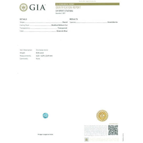 GIA Certified 0.26 ct. Grandidierite - MADAGASCAR