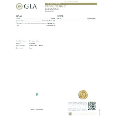 GIA certified 0.17 ct. Rare Grandidierite - MADAGASCAR