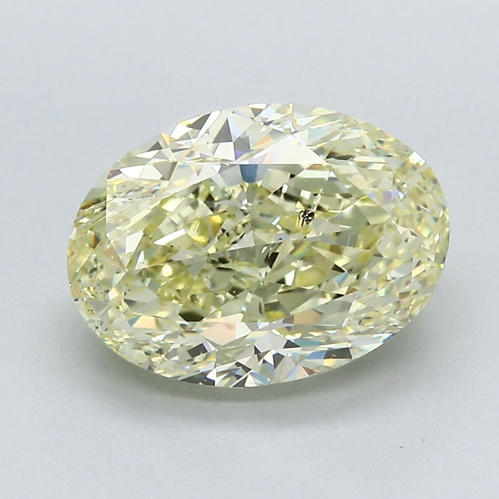 GIA Certified 4.04 ct. Fancy Yellow Oval Diamond - UNTREATED
