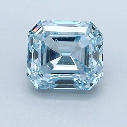 GIA Certified 1.44 ct. Fancy Greenish Blue Emerald Cut Diamond