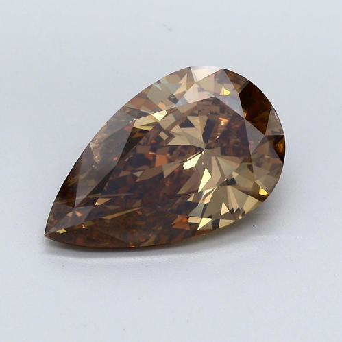 GIA Certified 5.00 ct. Fancy Yellow Brown Pear Cut Diamond - UNTREATED