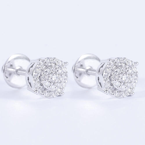 14 K / 585 White Gold Diamond Earring Studs - 0.52 ct.