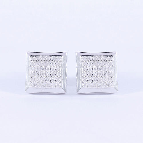 14 K / 585 White Gold Diamond Earring Studs - 0.44 ct.