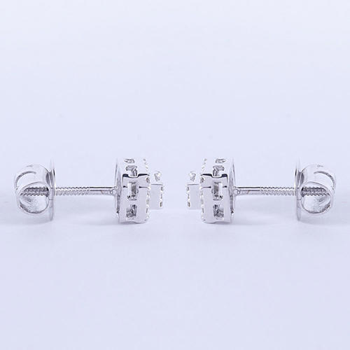 14 K / 585 White Gold Diamond Earring Studs- 0.55 ct.