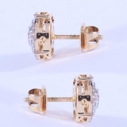 14 K / 585 Yellow Gold Diamond Earring Studs - 1.02 ct.