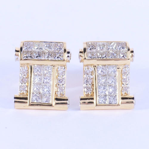 14 K / 585 Yellow Gold Diamond Earring Studs - 1.72 ct.
