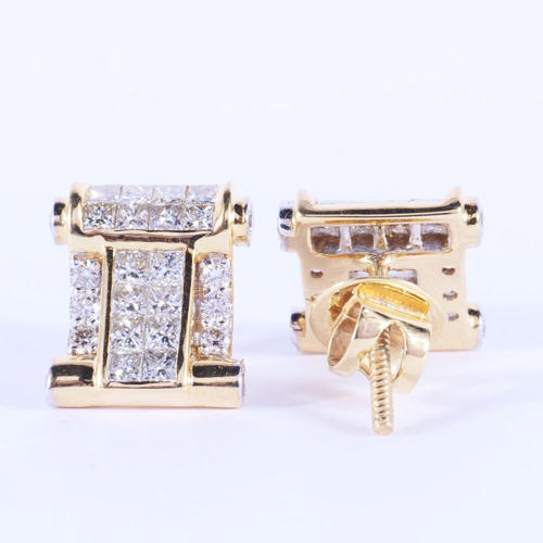 14 K / 585 Yellow Gold Diamond Earring Studs - 1.60 ct.
