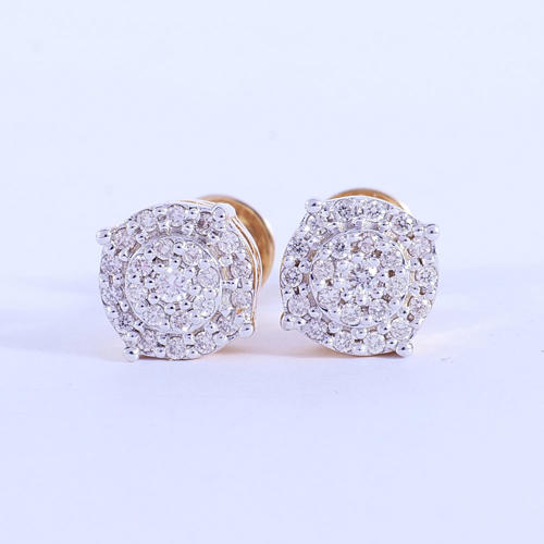 14 K / 585 Yellow Gold Diamond Earring Studs - 0.89 ct.