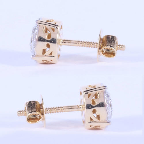 14 K / 585 Yellow Gold Diamond Earring Studs - 0.89 ct.