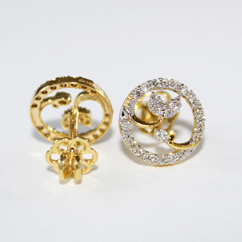 14 K / 585 Yellow Gold Diamond Earring Studs - 0.98 ct.