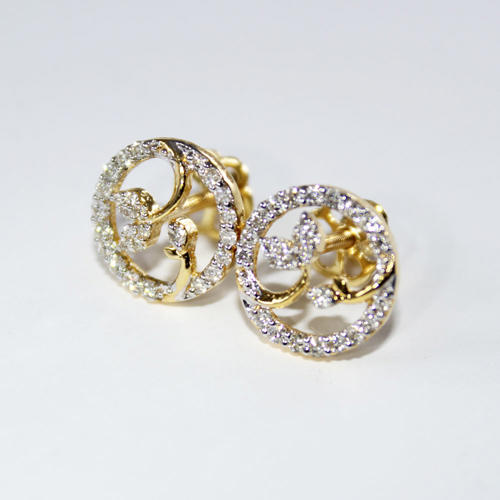 14 K / 585 Yellow Gold Diamond Earring Studs - 0.98 ct.