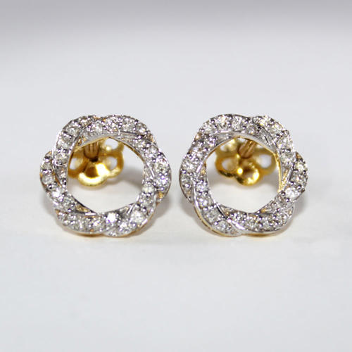 14 K / 585 Yellow Gold Diamond Earring Studs - 0.84 ct.