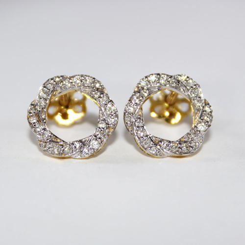 14 K / 585 Yellow Gold Diamond Earring Studs - 0.84 ct.