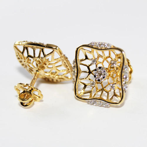 14 K / 585 Yellow Gold Diamond Earrings - 1.20 ct.
