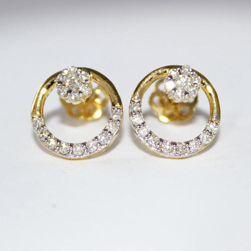 14 K / 585 Yellow Gold Diamond Earring Studs - 1.00 ct.