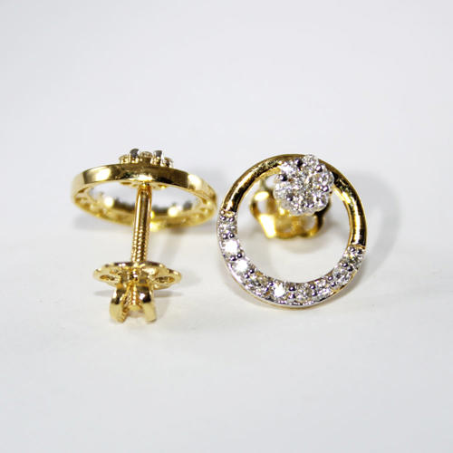 14 K / 585 Yellow Gold Diamond Earring Studs - 1.00 ct.