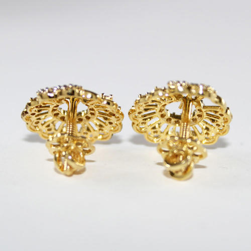14 K / 585 Yellow Gold Diamond Earrings - 0.92 ct.