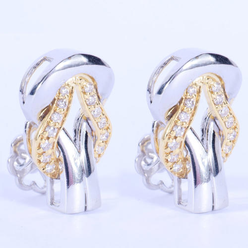 14 K / 585 White Gold Diamond Earrings  - 0.64 ct.