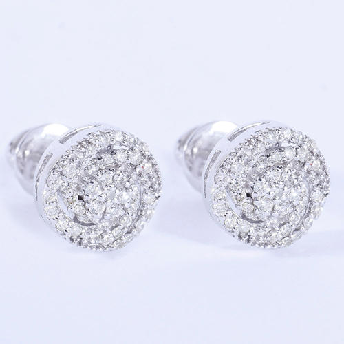 14 K / 585 White Gold Diamond Earring Studs - 0.55 ct.