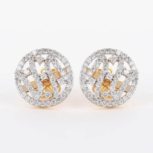 14 K / 585 Yellow Gold Diamond Earring Studs - 2.42 ct.