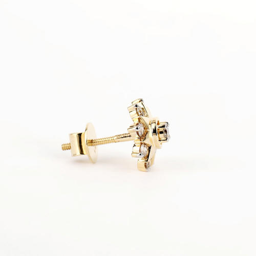 14 K / 585 Yellow Gold Diamond Earring Studs- 1.75 ct.