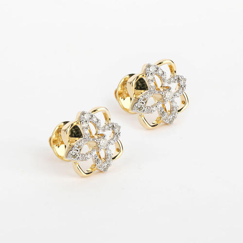 14 K / 585 Yellow Gold Diamond Earring Studs - 1.41 ct.