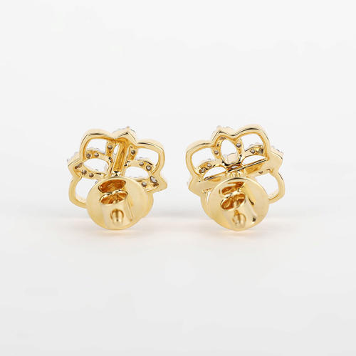 14 K / 585 Yellow Gold Diamond Earring Studs - 1.41 ct.