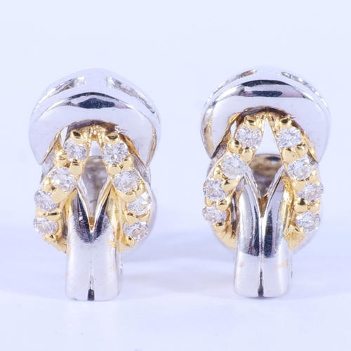 14 K / 585 White Gold Diamond Earrings - 0.18 ct.