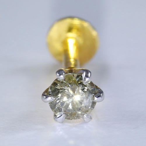 14 K / 585 Yellow Gold Diamond Ear Stud / Nose Pin