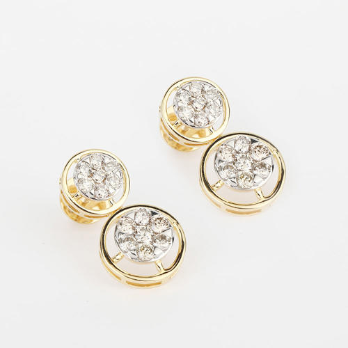14 K / 585 Yellow Gold Diamond Earrings