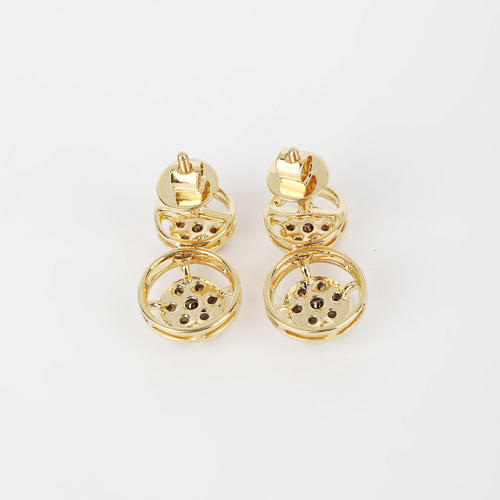 14 K / 585 Yellow Gold Diamond Earrings