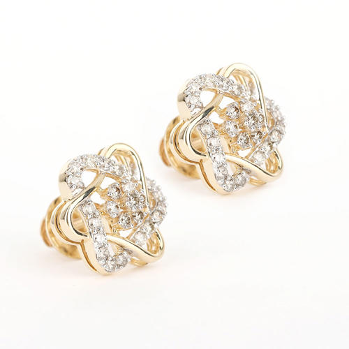 14K / 585 Yellow Gold Diamond Earring Studs