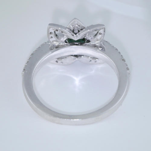 14 K White Gold GIA Certified Blue Sapphire & Diamond Ring