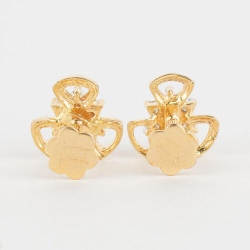 14 K / 585 Pair of Yellow Gold Diamond Ear Studs / Nose Pin