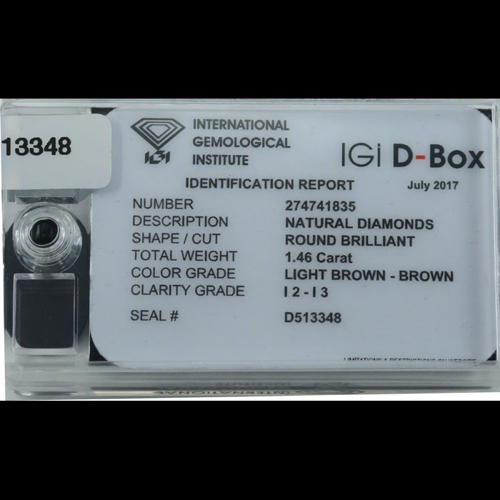 IGI Certified Sealed 1.46 ct. Diamond "D Box" UNTREATED